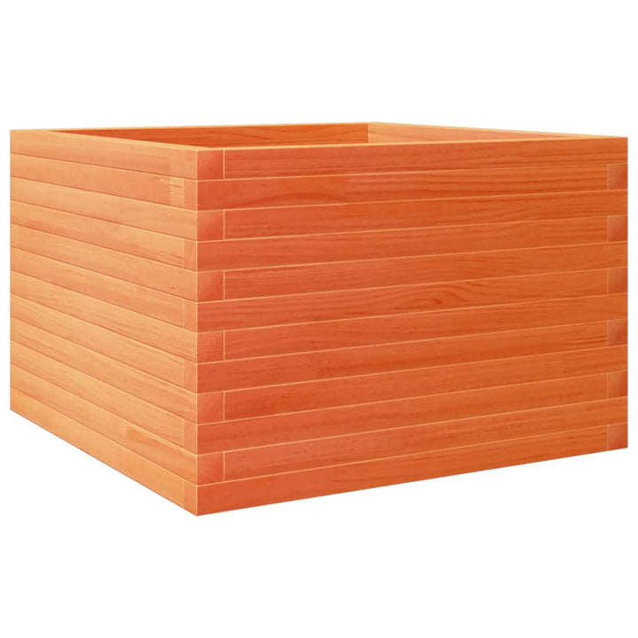 plantekasse 70x70x45,5 cm massivt fyrretræ gyldenbrun