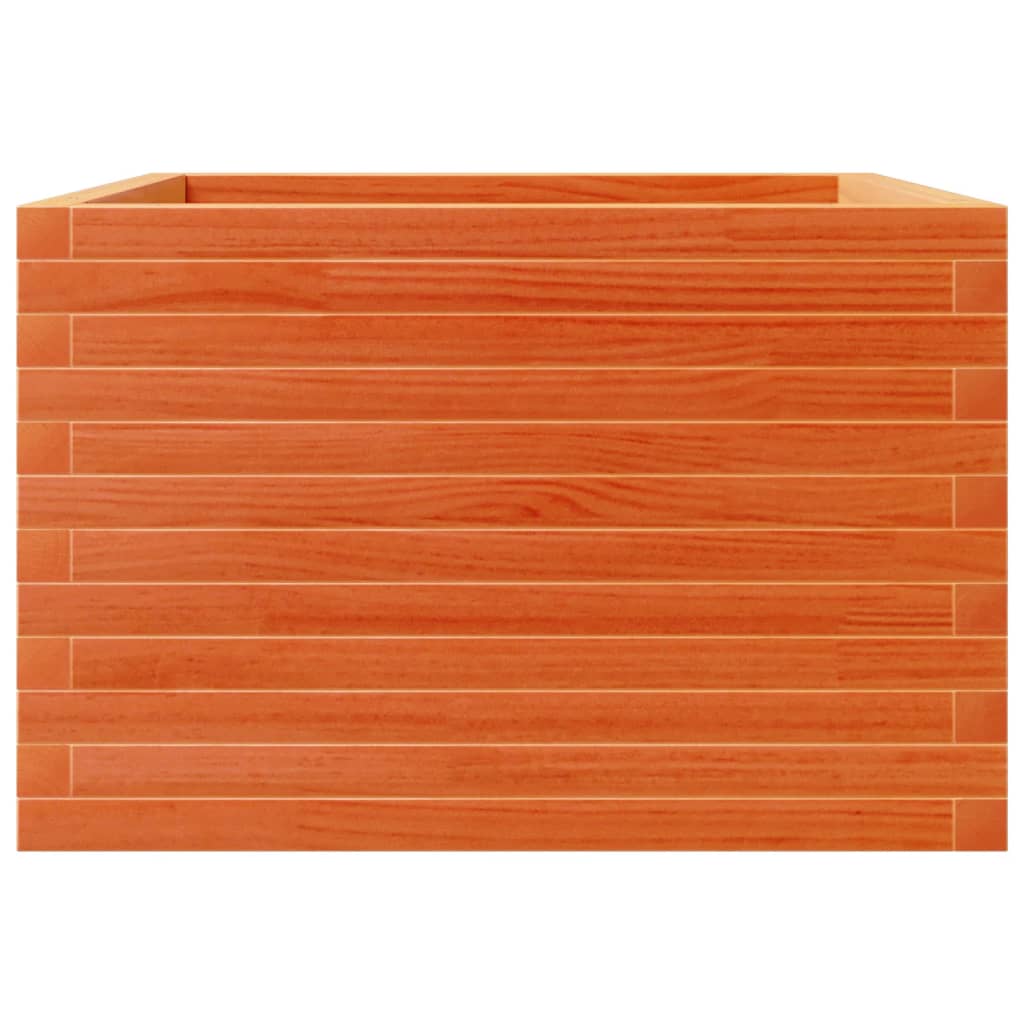 plantekasse 70x70x45,5 cm massivt fyrretræ gyldenbrun