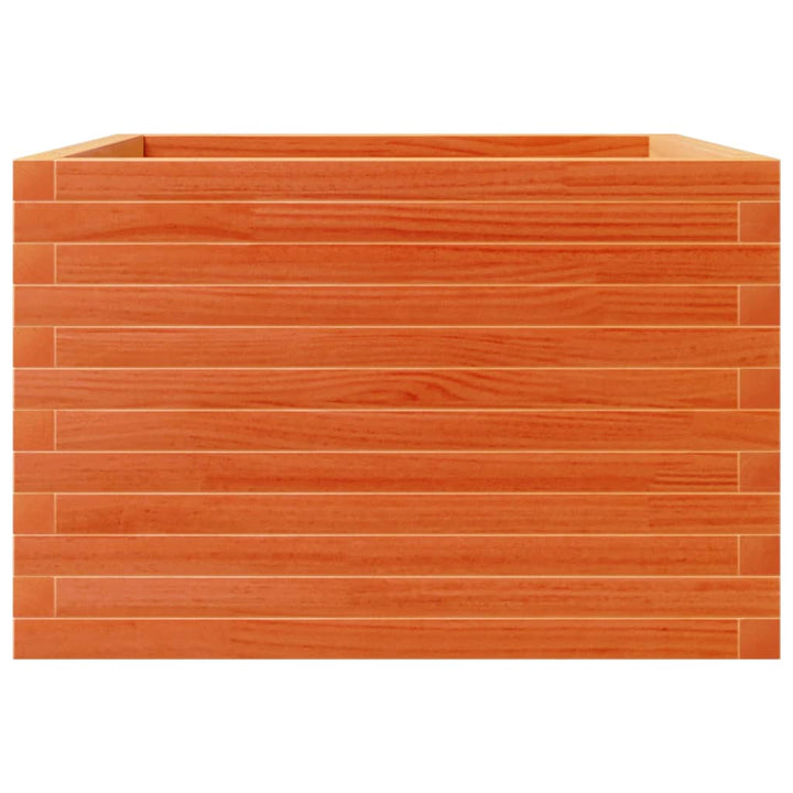 plantekasse 70x70x45,5 cm massivt fyrretræ gyldenbrun