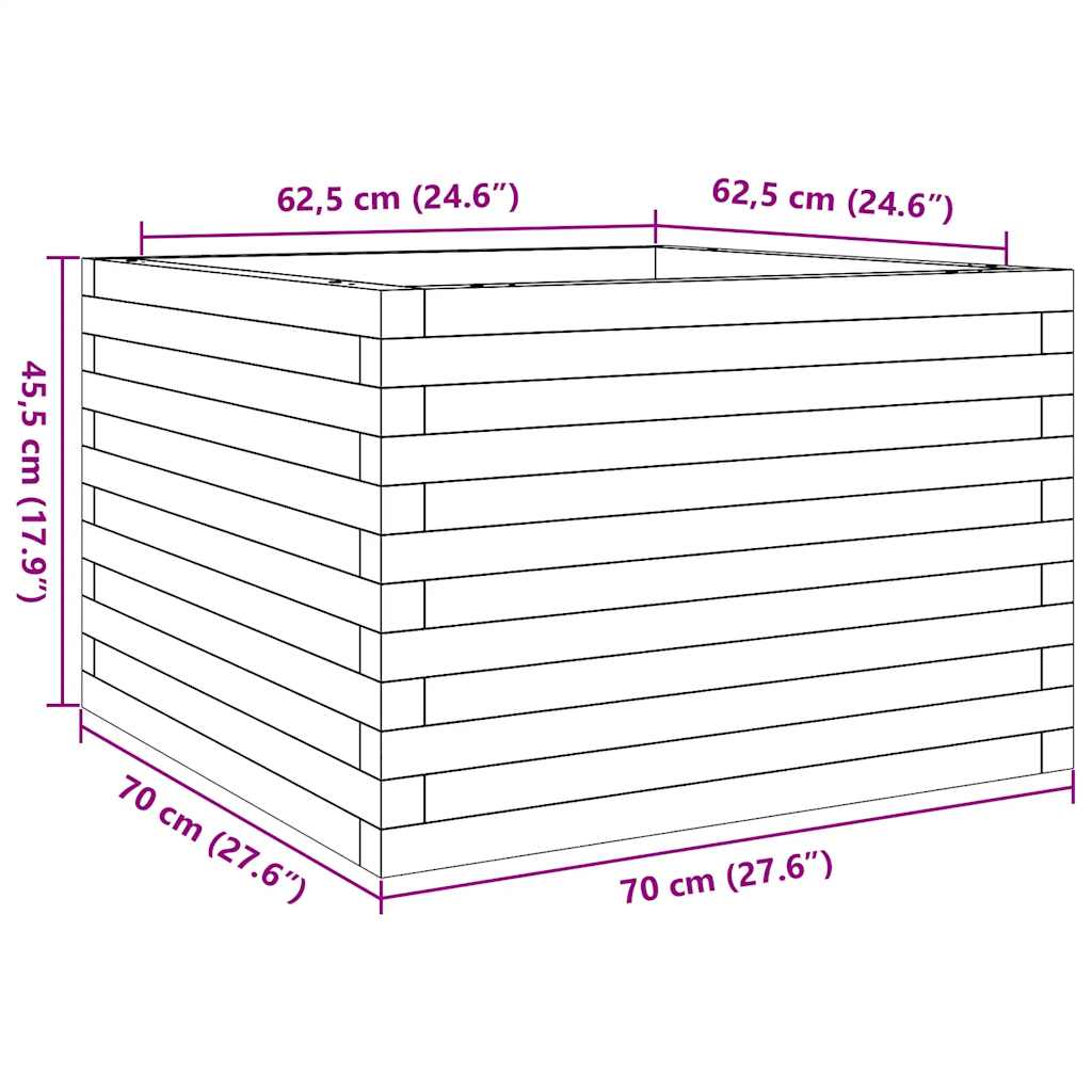 plantekasse 70x70x45,5 cm massivt douglasgran