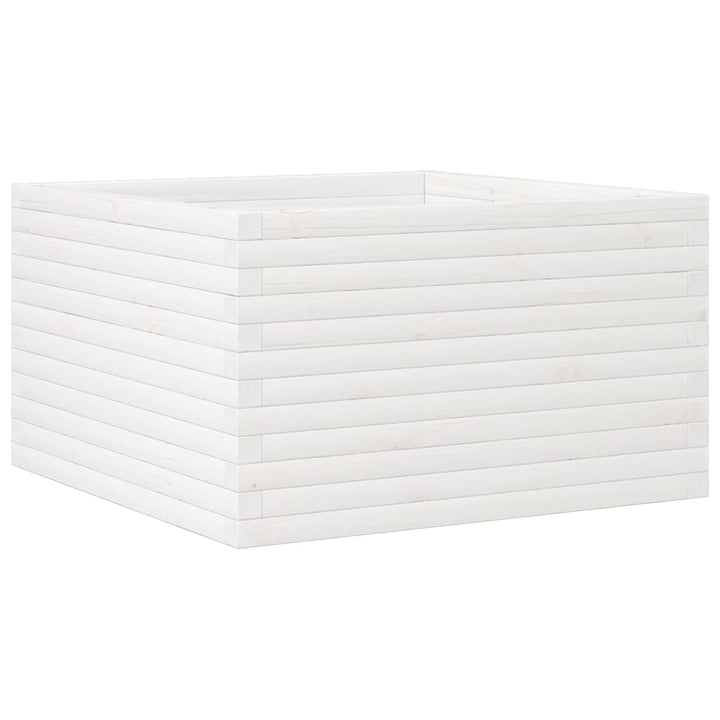 plantekasse 80x80x45,5 cm massivt fyrretræ hvid