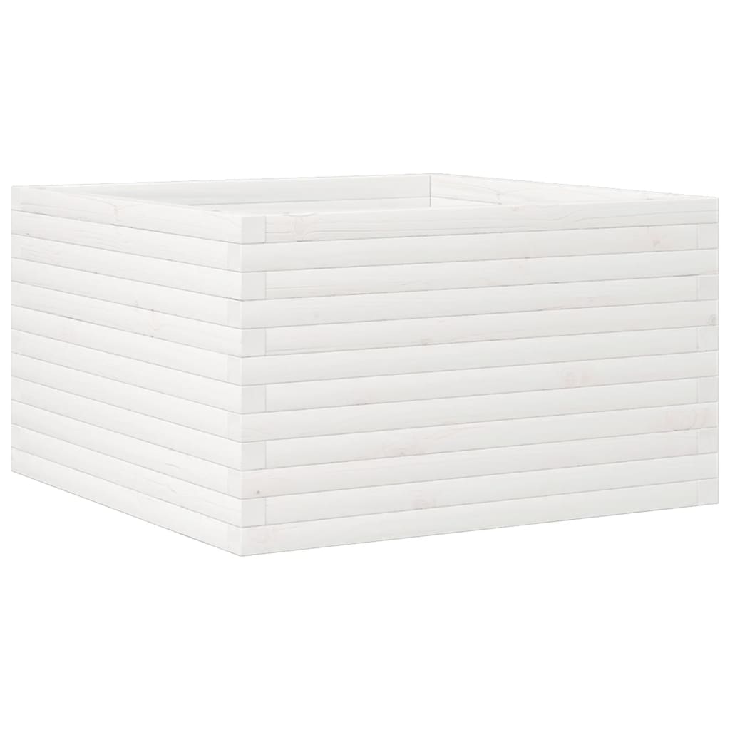 plantekasse 80x80x45,5 cm massivt fyrretræ hvid