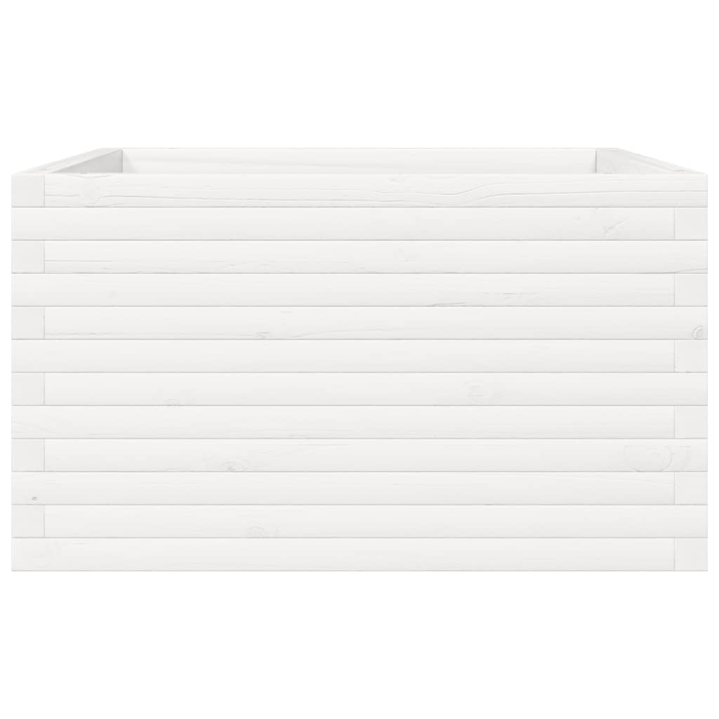 plantekasse 80x80x45,5 cm massivt fyrretræ hvid