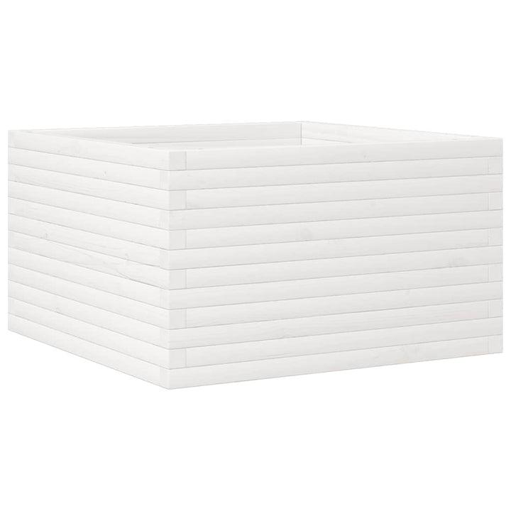 plantekasse 80x80x45,5 cm massivt fyrretræ hvid