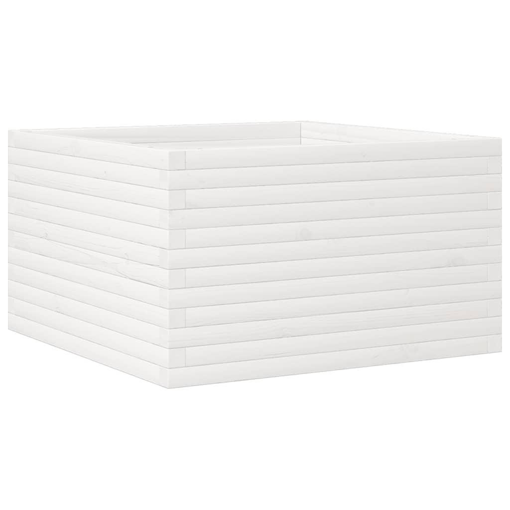 plantekasse 80x80x45,5 cm massivt fyrretræ hvid
