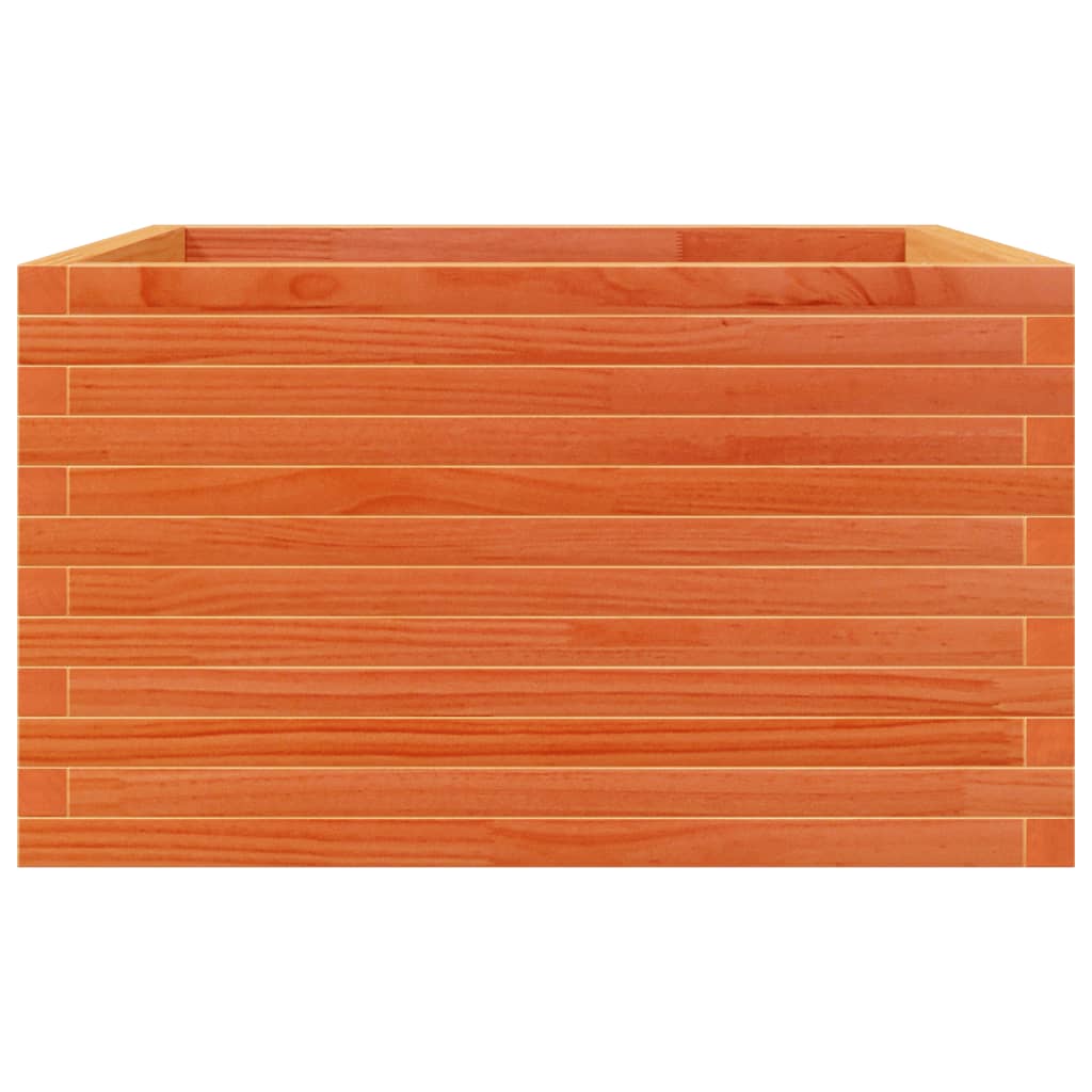 plantekasse 80x80x45,5 cm massivt fyrretræ gyldenbrun