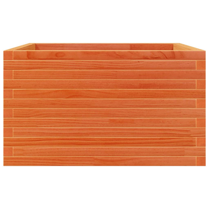 plantekasse 80x80x45,5 cm massivt fyrretræ gyldenbrun