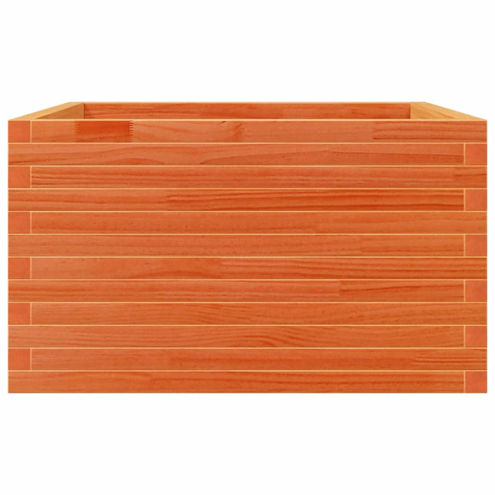plantekasse 80x80x45,5 cm massivt fyrretræ gyldenbrun