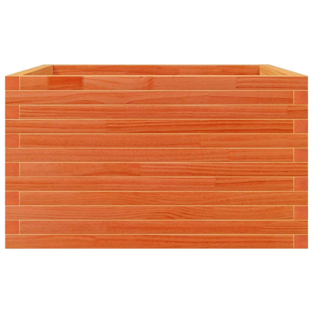 plantekasse 80x80x45,5 cm massivt fyrretræ gyldenbrun