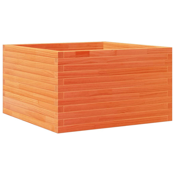 plantekasse 80x80x45,5 cm massivt fyrretræ gyldenbrun