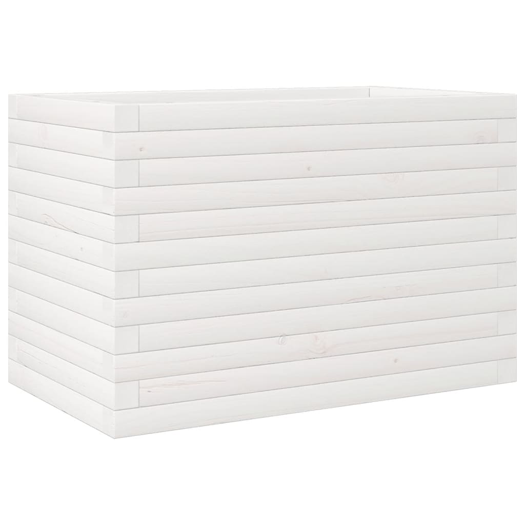 plantekasse 70x40x45,5 cm massivt fyrretræ hvid