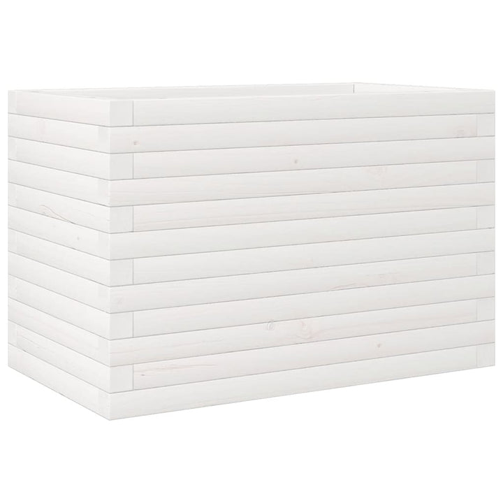 plantekasse 70x40x45,5 cm massivt fyrretræ hvid