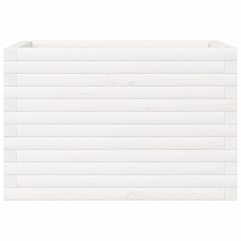 plantekasse 70x40x45,5 cm massivt fyrretræ hvid