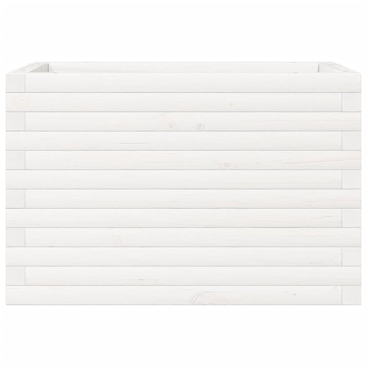 plantekasse 70x40x45,5 cm massivt fyrretræ hvid