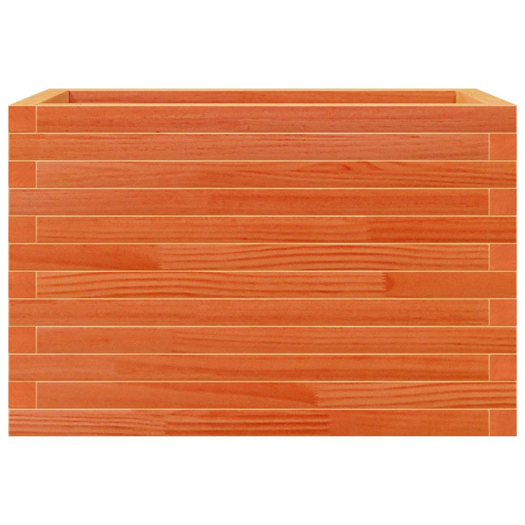 plantekasse 70x40x45,5 cm massivt fyrretræ gyldenbrun