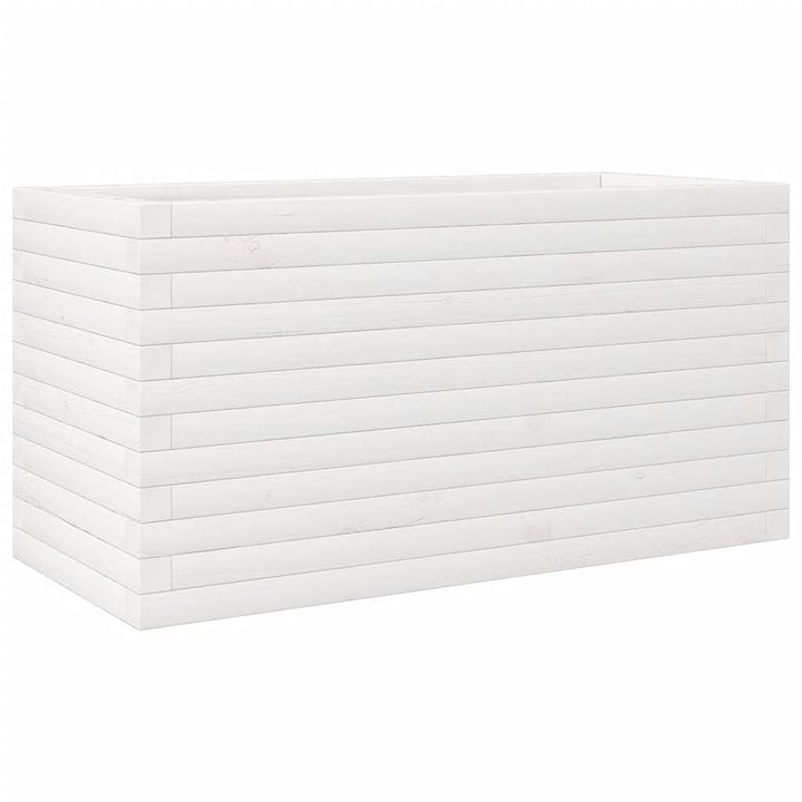 plantekasse 90x40x45,5 cm massivt fyrretræ hvid