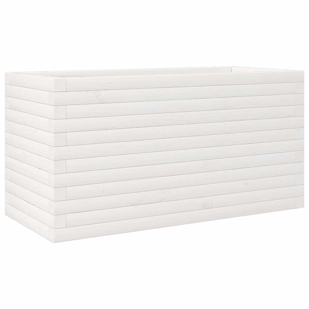 plantekasse 90x40x45,5 cm massivt fyrretræ hvid