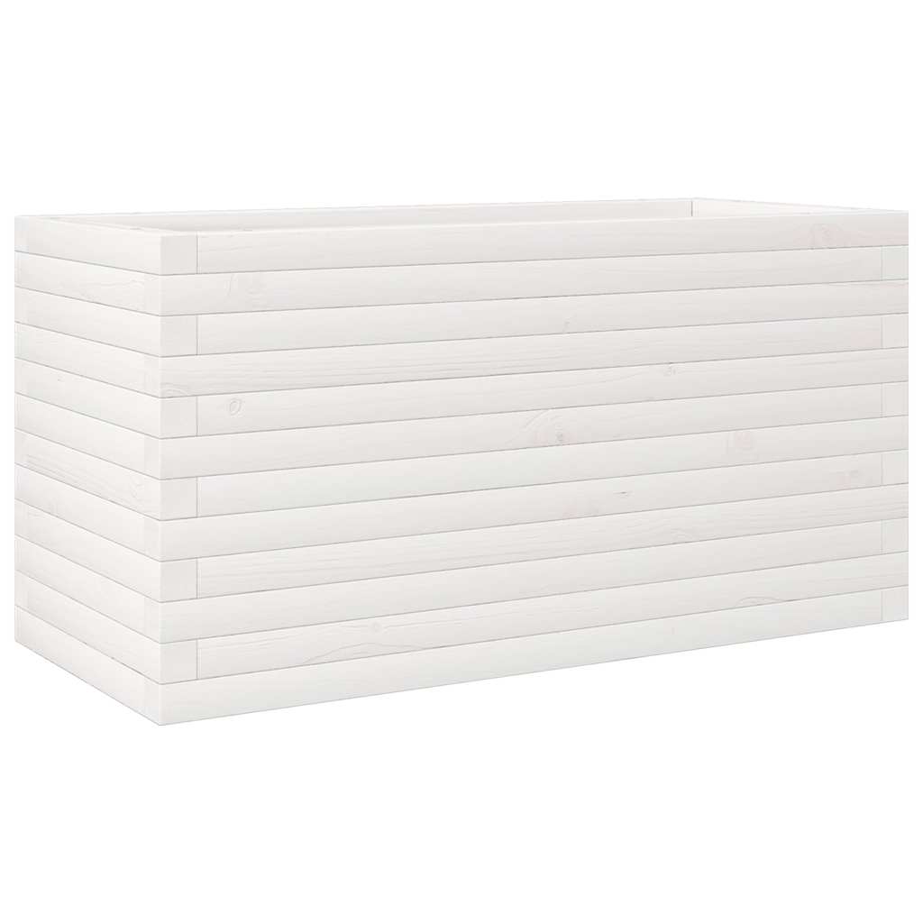 plantekasse 90x40x45,5 cm massivt fyrretræ hvid