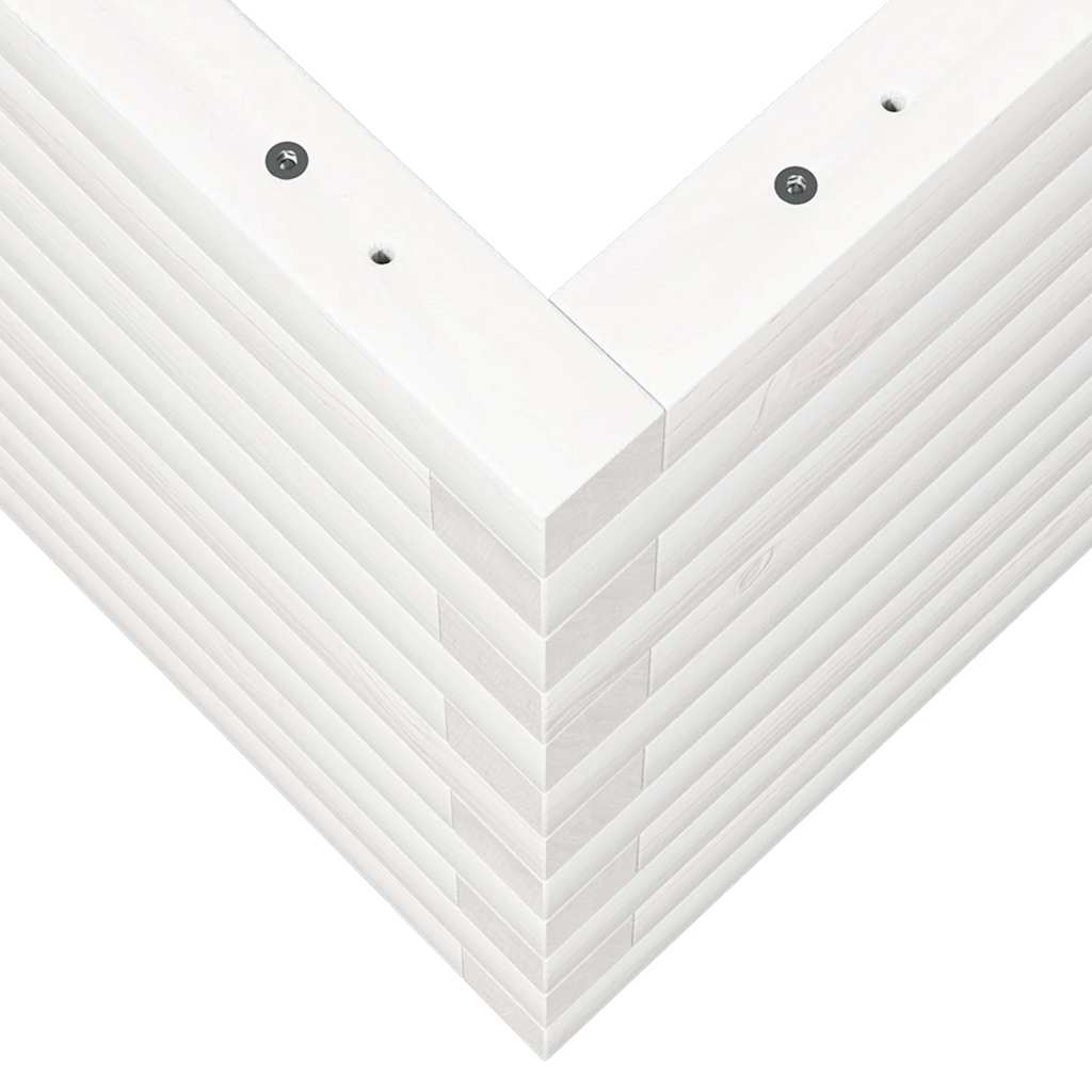 plantekasse 90x40x45,5 cm massivt fyrretræ hvid