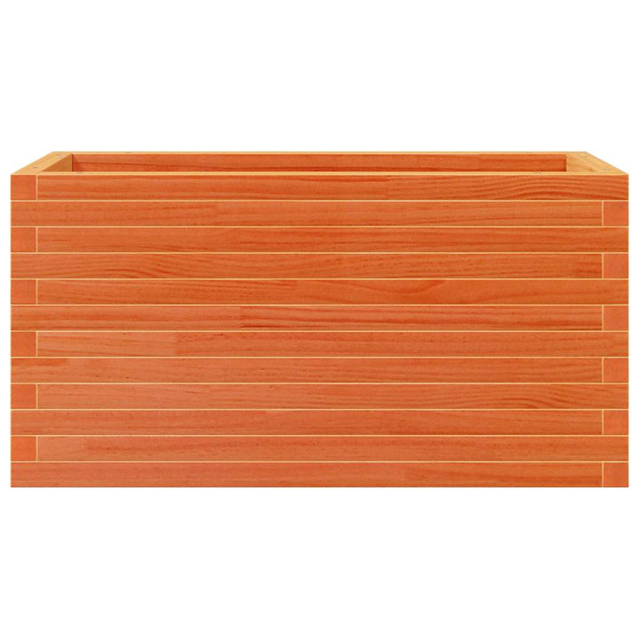 plantekasse 90x40x45,5 cm massivt fyrretræ gyldenbrun