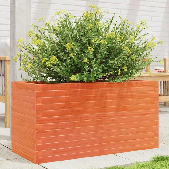 plantekasse 90x40x45,5 cm massivt fyrretræ gyldenbrun