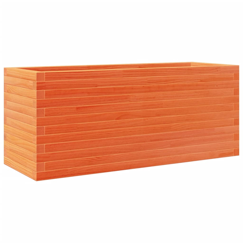 plantekasse 110x40x45,5 cm massivt fyrretræ gyldenbrun