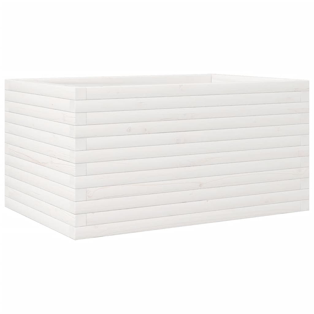 plantekasse 90x60x45,5 cm massivt fyrretræ hvid