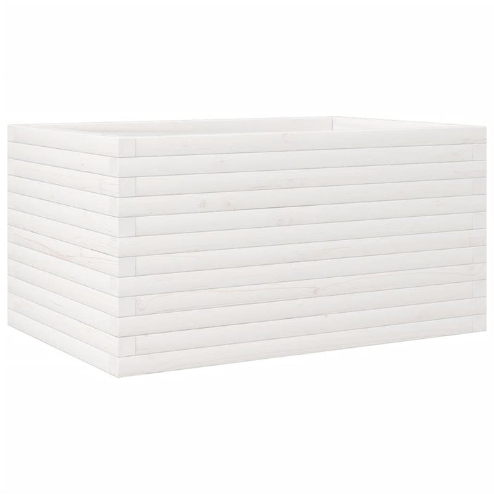 plantekasse 90x60x45,5 cm massivt fyrretræ hvid