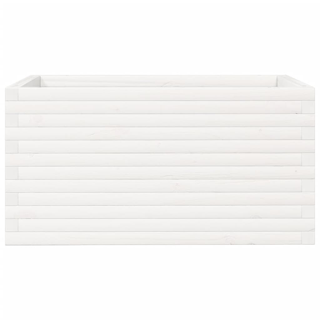 plantekasse 90x60x45,5 cm massivt fyrretræ hvid