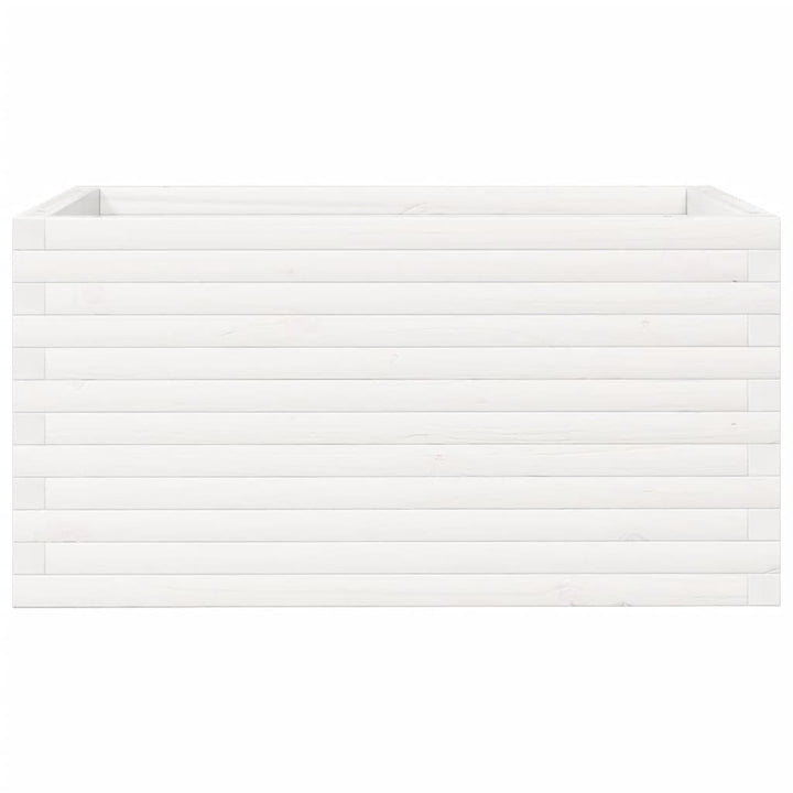 plantekasse 90x60x45,5 cm massivt fyrretræ hvid