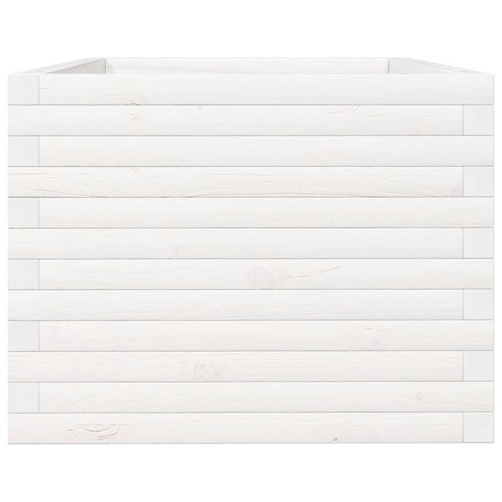 plantekasse 90x60x45,5 cm massivt fyrretræ hvid