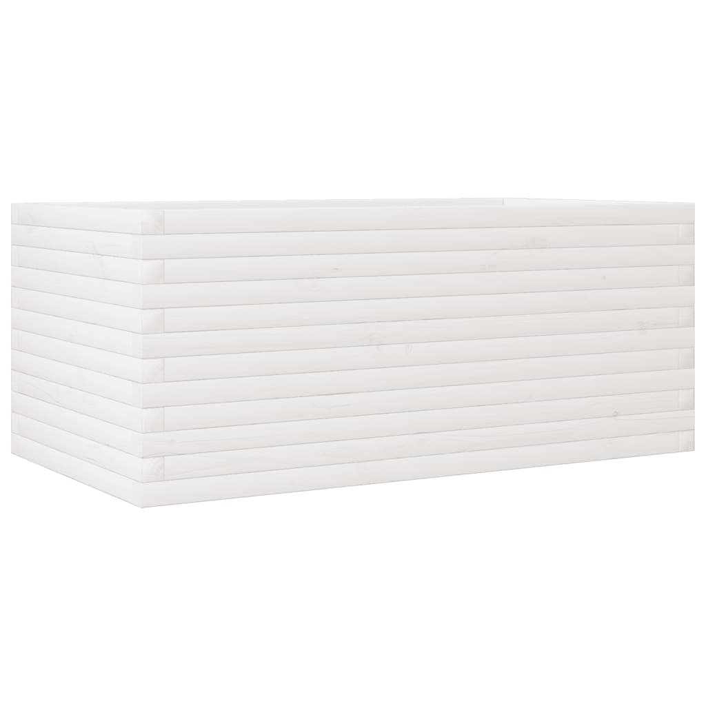 plantekasse 110x60x45,5 cm massivt fyrretræ hvid