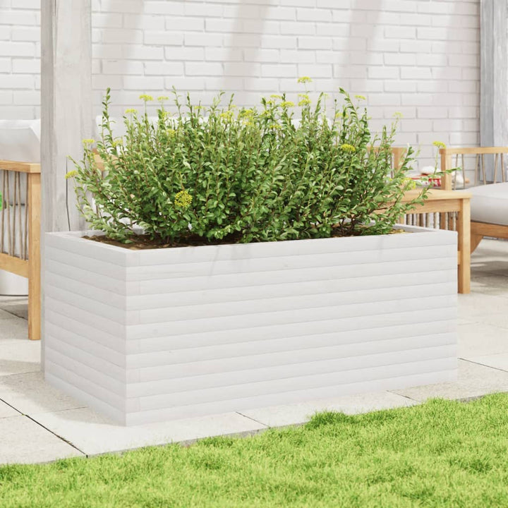 plantekasse 110x60x45,5 cm massivt fyrretræ hvid