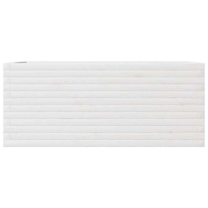 plantekasse 110x60x45,5 cm massivt fyrretræ hvid