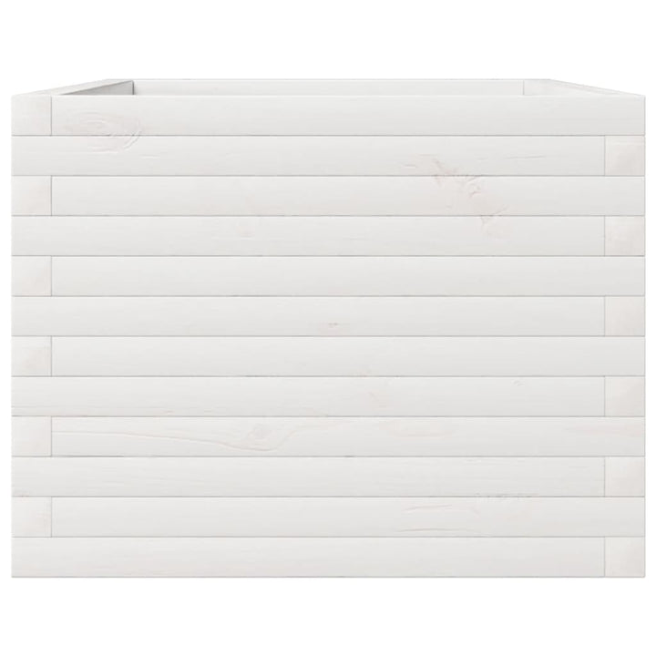 plantekasse 110x60x45,5 cm massivt fyrretræ hvid