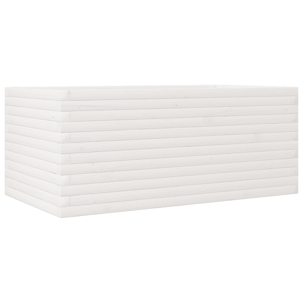plantekasse 110x60x45,5 cm massivt fyrretræ hvid