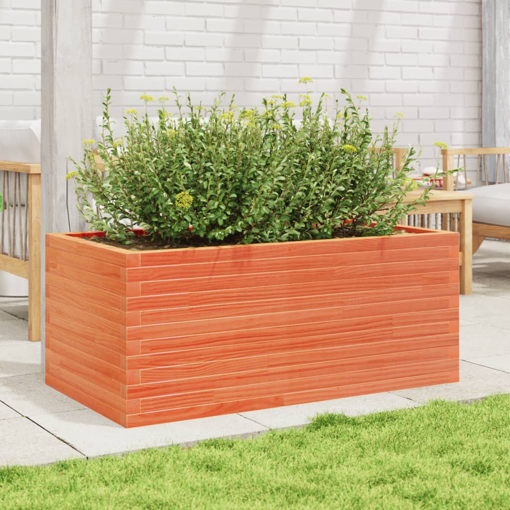 plantekasse 110x60x45,5 cm massivt fyrretræ gyldenbrun