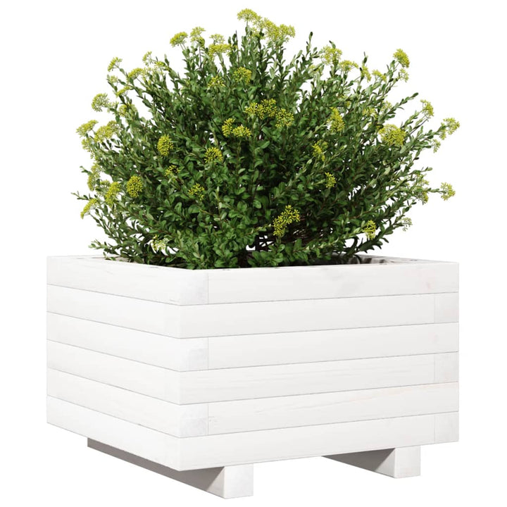plantekasse 40x40x26,5 cm massivt fyrretræ hvid