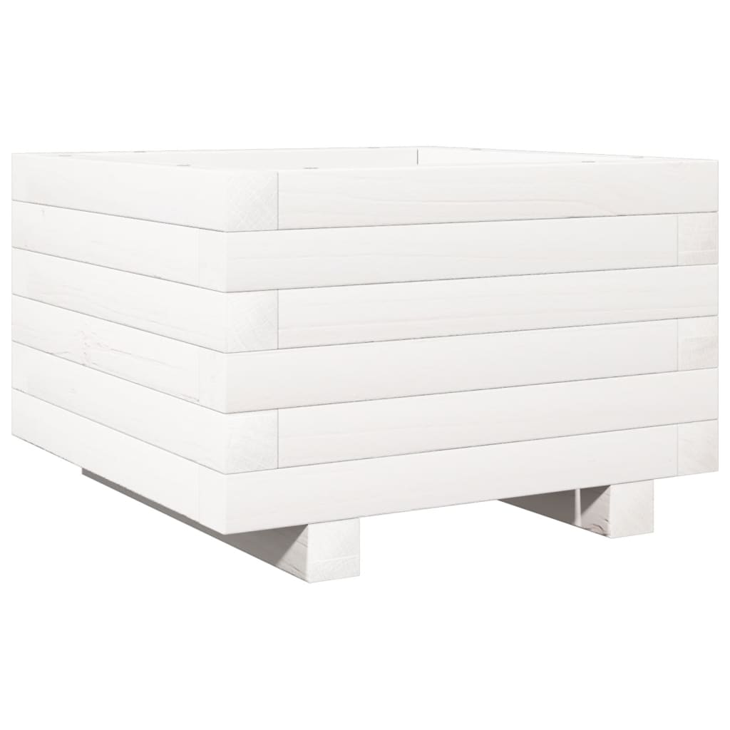 plantekasse 40x40x26,5 cm massivt fyrretræ hvid