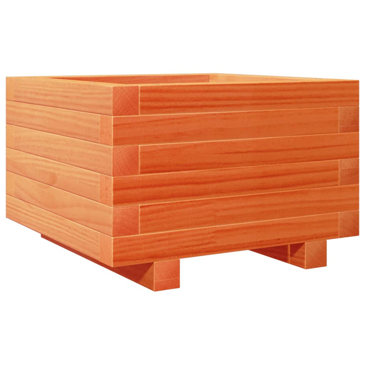 plantekasse 40x40x26,5 cm massivt fyrretræ gyldenbrun