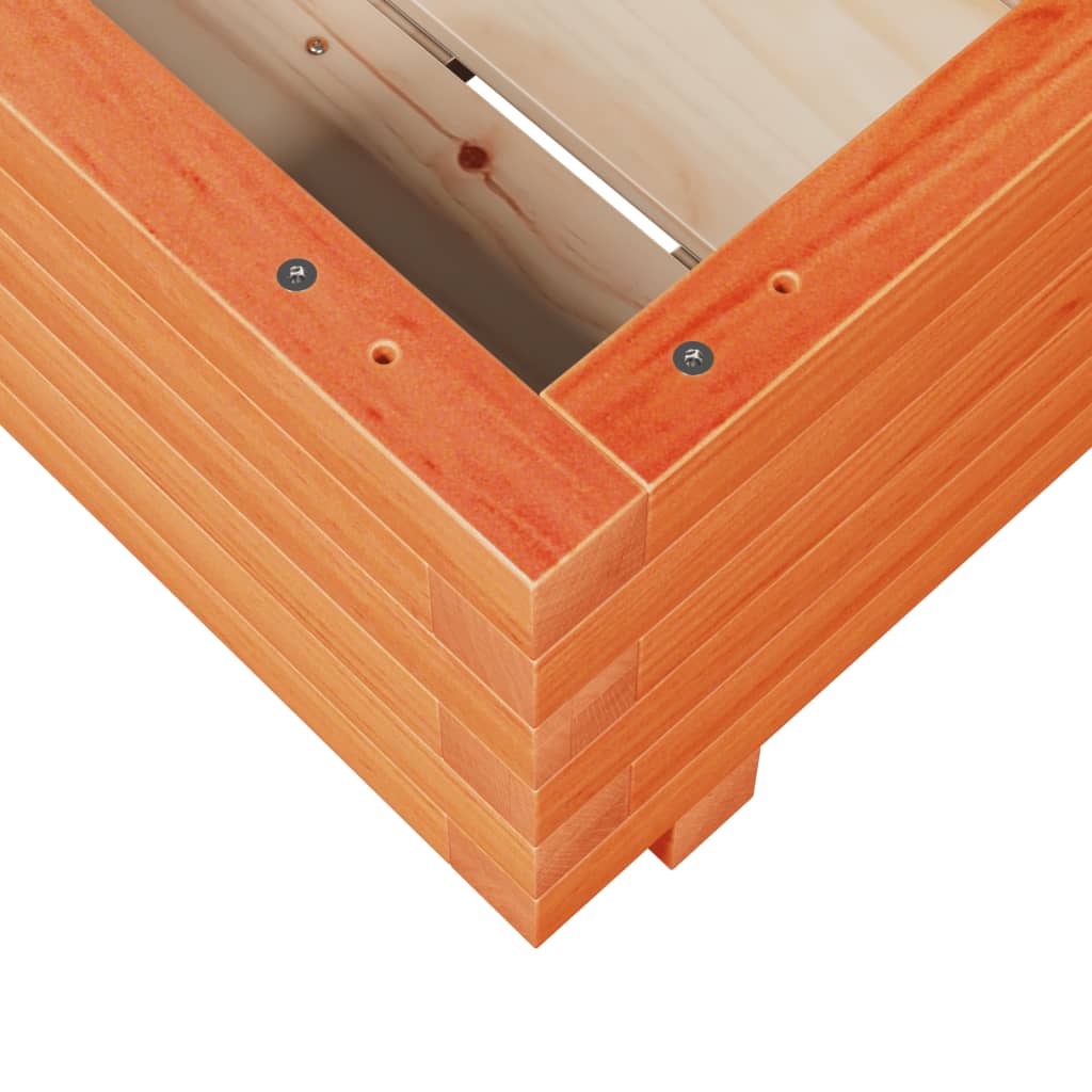 plantekasse 40x40x26,5 cm massivt fyrretræ gyldenbrun
