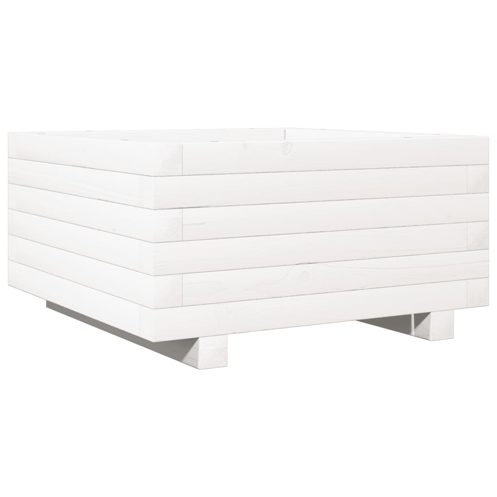 plantekasse 50x50x26,5 cm massivt fyrretræ hvid