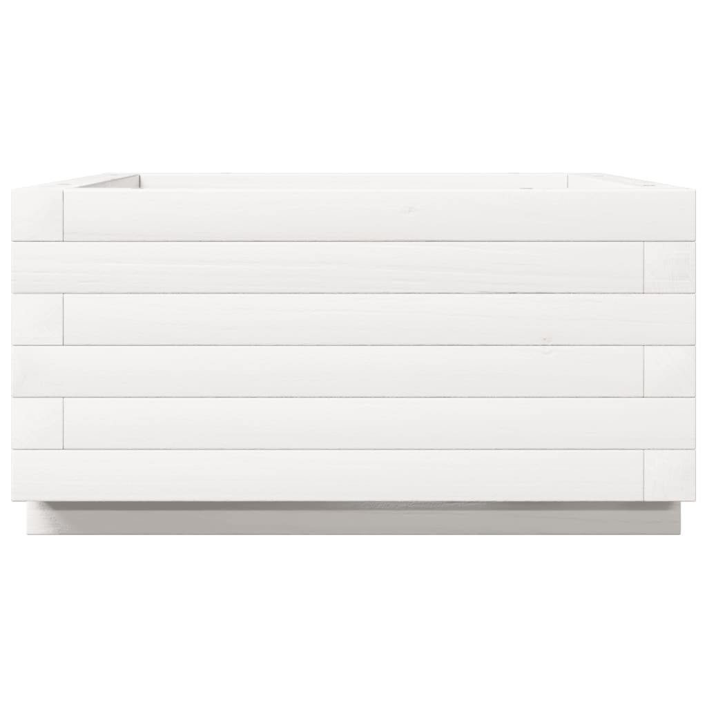 plantekasse 50x50x26,5 cm massivt fyrretræ hvid