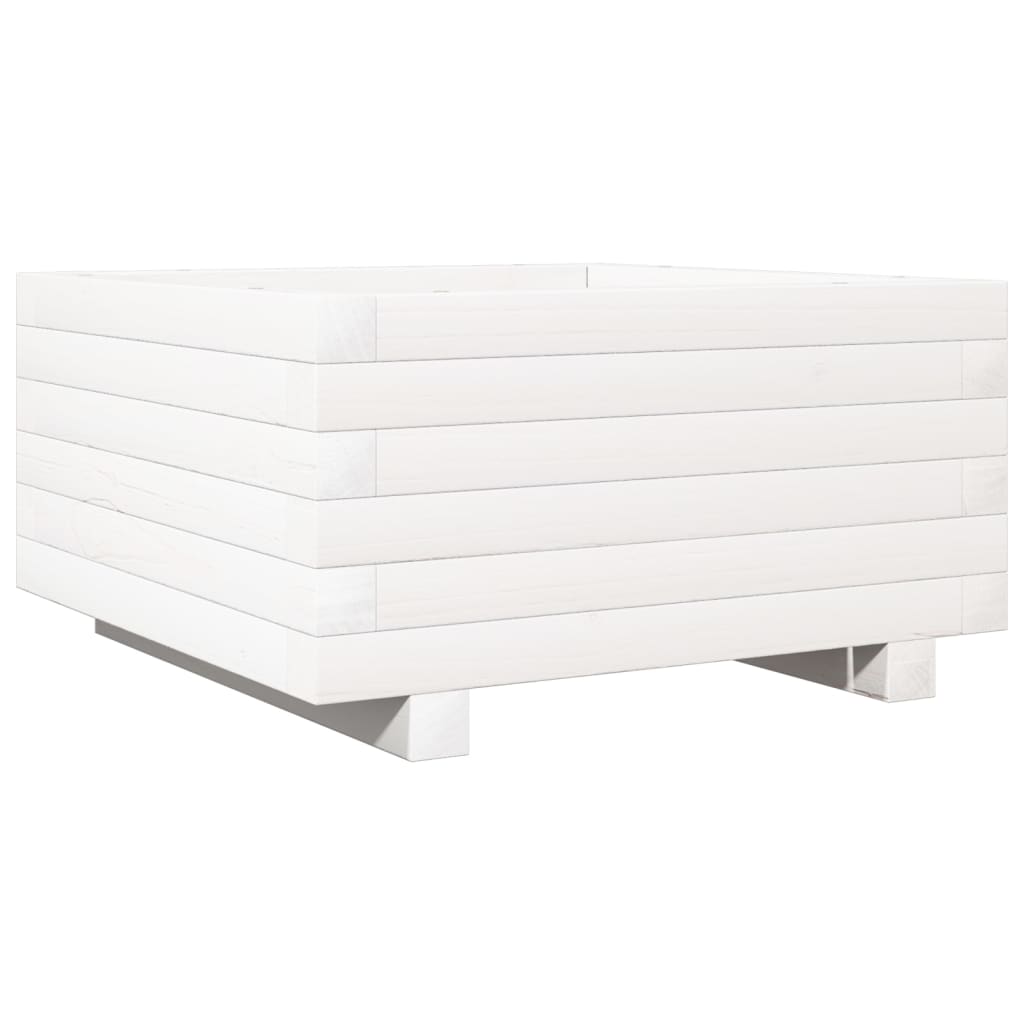plantekasse 50x50x26,5 cm massivt fyrretræ hvid