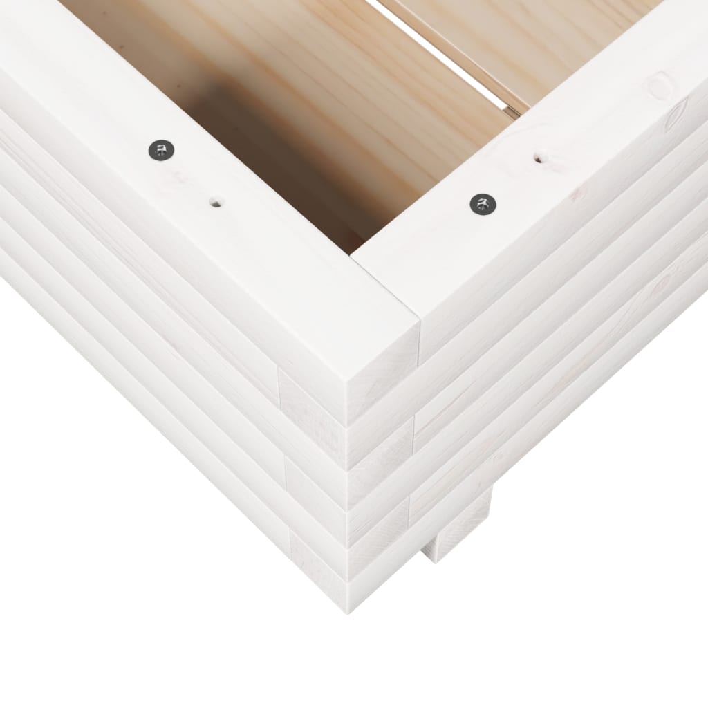 plantekasse 50x50x26,5 cm massivt fyrretræ hvid