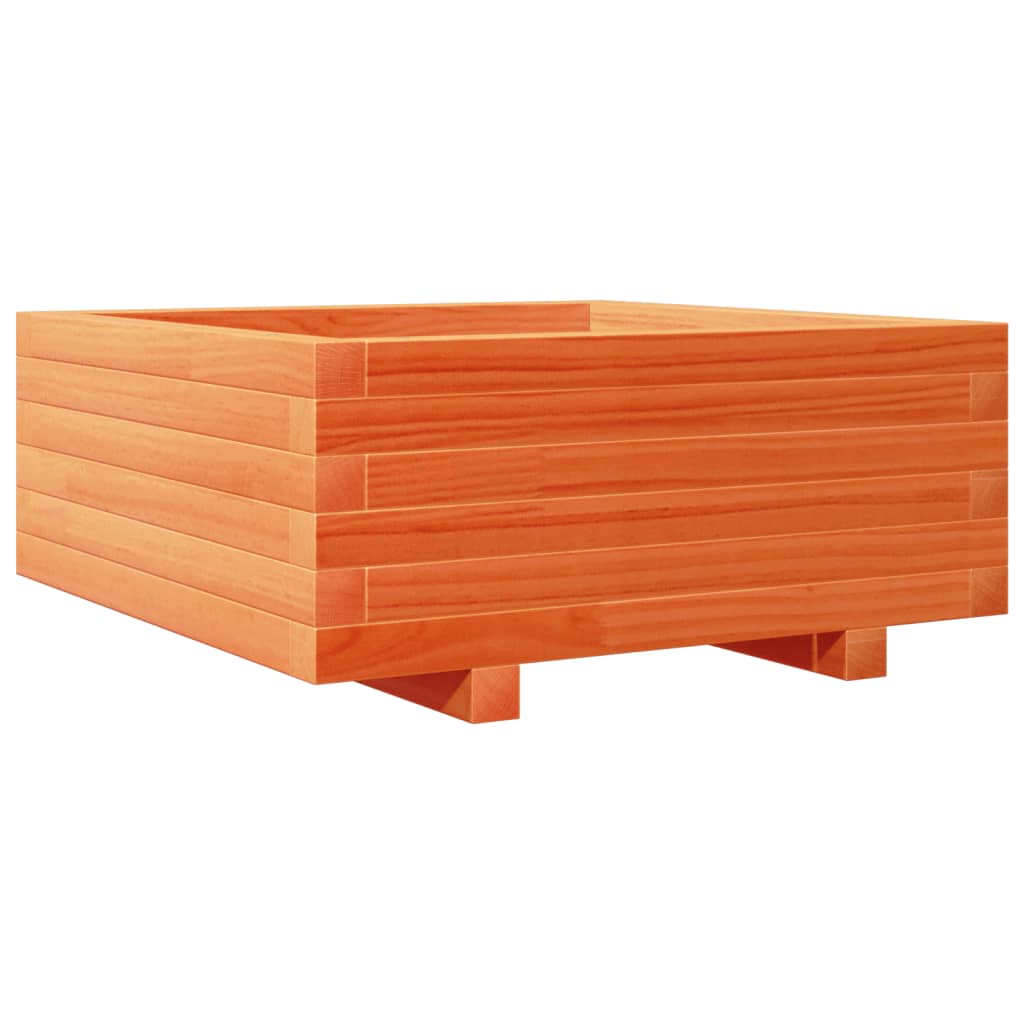 plantekasse 60x60x26,5 cm massivt fyrretræ gyldenbrun