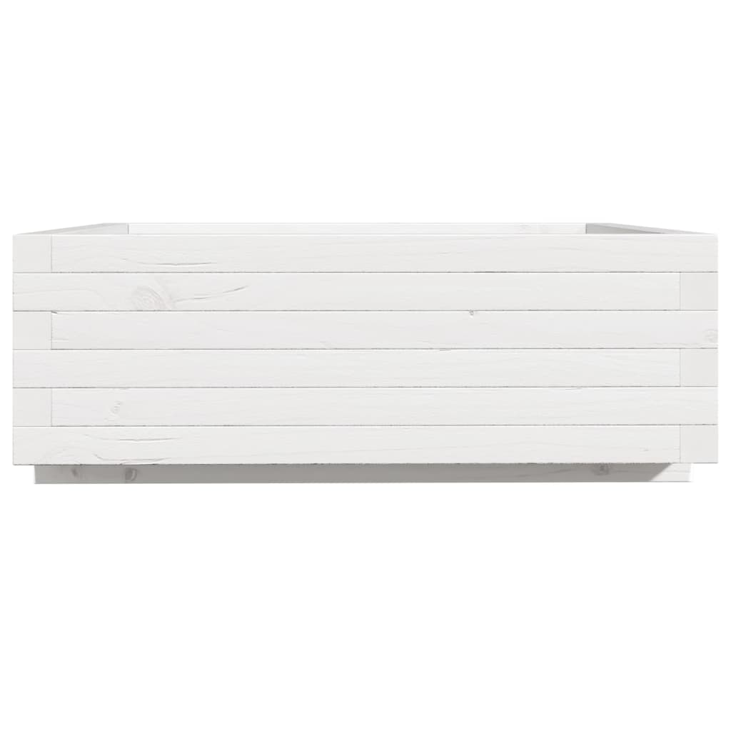 plantekasse 70x70x26,5 cm massivt fyrretræ hvid