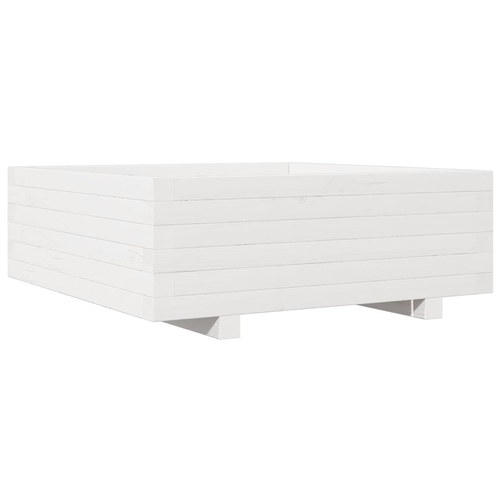 plantekasse 70x70x26,5 cm massivt fyrretræ hvid