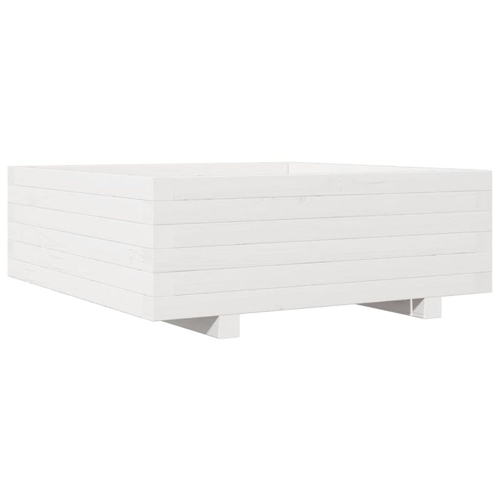 plantekasse 70x70x26,5 cm massivt fyrretræ hvid