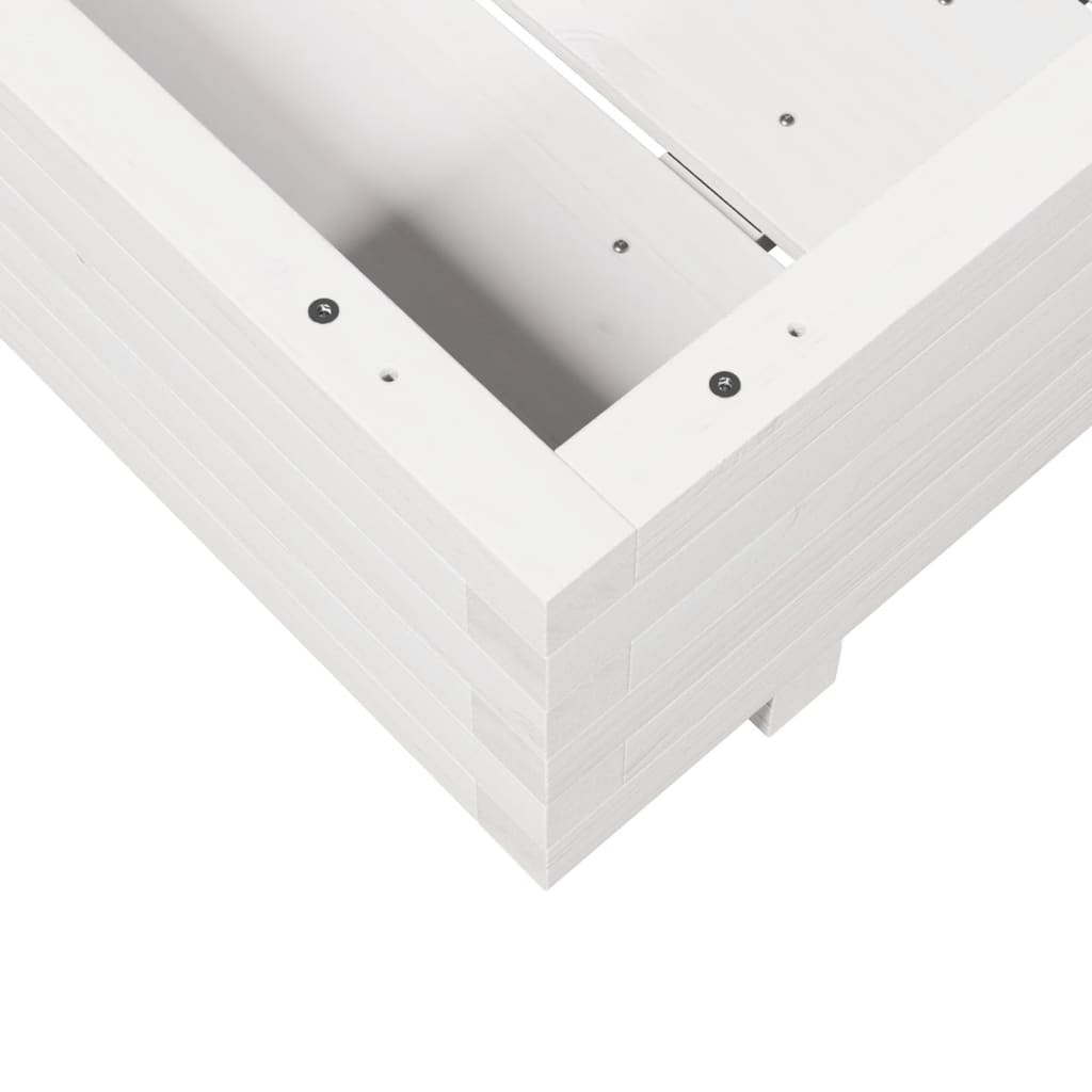 plantekasse 70x70x26,5 cm massivt fyrretræ hvid